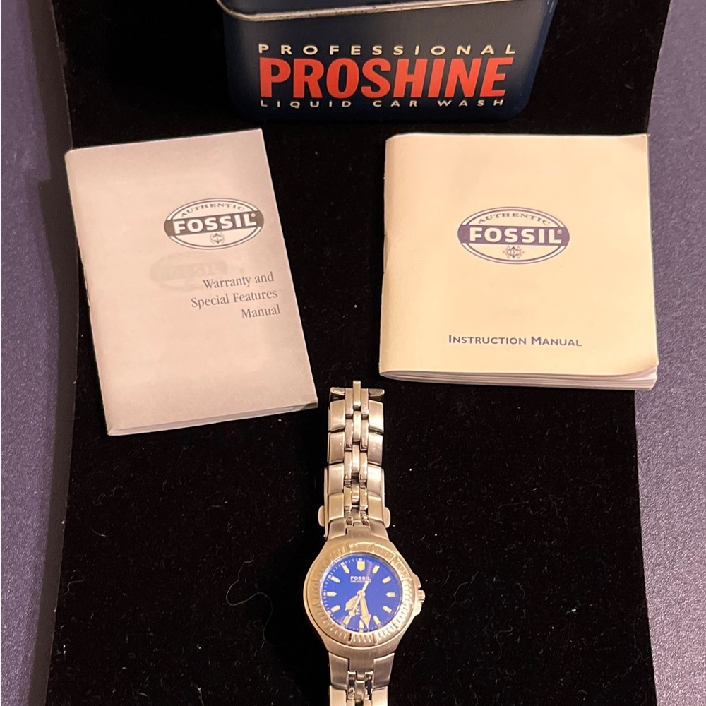 Fossil Women's Silver Watch with Blue Dial